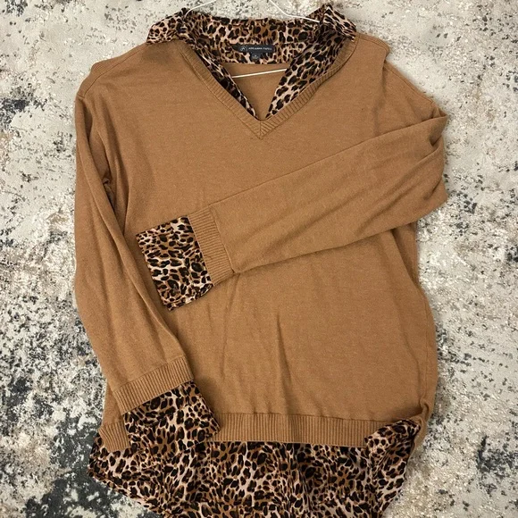 Adrianna Papell Sweater with Attached button down - Picture 2 of 3